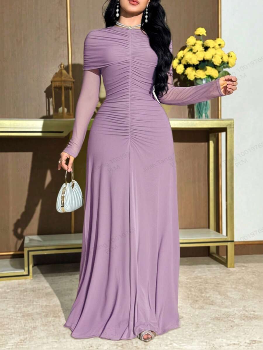 Feyla New Design Pleated Cinched Waist Elegant Romantic Party & Holiday Dress