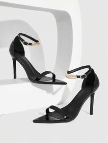 CUCCOO SZL 女士尖头细高跟礼服鞋，约会和派对时尚之选 - 黑色 - 查看 10