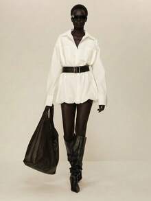 ATUI Studio Chemise décontractée à manches longues pour femmes, de couleur unie avec boutons et poches avant