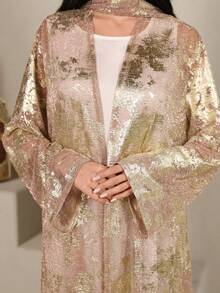 Al Najma Áo khoác cardigan cao cấp, sang trọng, xếp ly, chất liệu vải ánh kim, thích hợp cho tiệc tùng và nghỉ dưỡng. - Nhiều màu - Xem 4