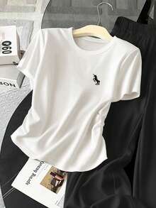 Resyla 2 piezas Conjunto de camiseta de manga corta casual y pantalones de ajuste holgado para mujer - Multicolor - Ver 3