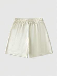 ROMWE MEN Goth Men's Elastic Waist Casual Fashion Summer Versatile Shorts - Apricot - View 2