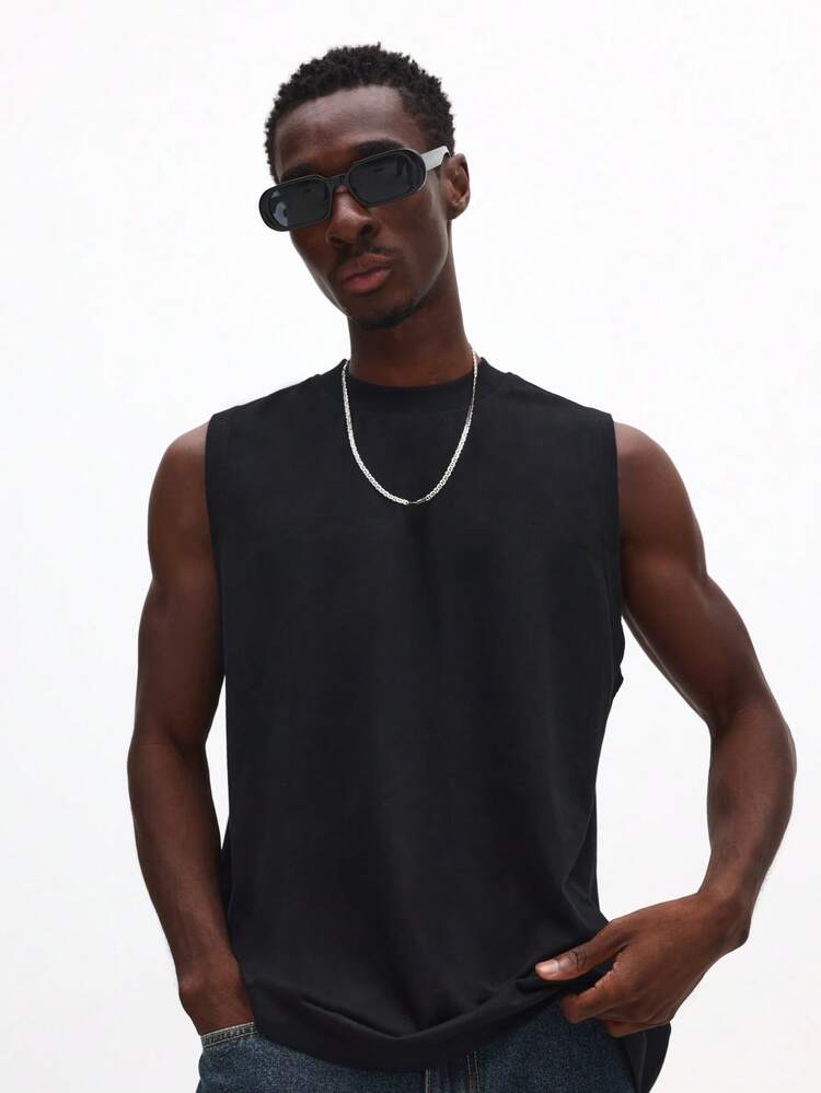 Sleeveless Crew Neck Tank Top