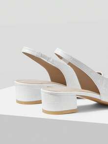 Mnmlis أحذية ماري جين، كعب سميك لون أحادي للنساء