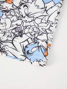 TOM & JERRY X SHEIN Men's Comfortable Soft Letter Tape Cartoon Pattern Boxer Briefs