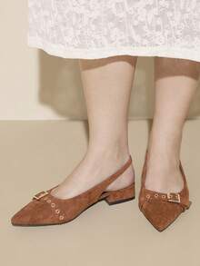 CUCCOO CURVES Women's Fashion Versatile Commuter Wide Fit Flats Valentine's Day - Brown - View 5