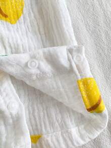 Vintaside Kids 新生儿连体裤，柔软舒适的绉纱面料，适合春、夏、秋季穿着，乡村风格柠檬水果印花，时尚可爱，百搭休闲夏季连体裤 - 白色 - 查看 9