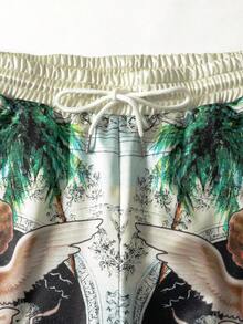 ROMWE MEN Goth Men's Elastic Waist Casual Fashion Summer Versatile Shorts - Apricot - View 4