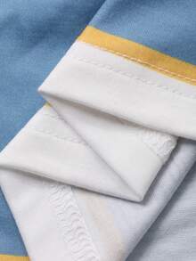 Dazy Kids Tween Girls Striped Round Neck Knit Short Sleeve Nightgown Loungewear - Blue - View 7