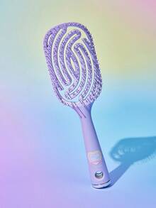 FanGlow THE POWERPUFF GIRLS X SHEIN 1 把镂空发梳/透气造型梳，带手柄，适用于所有发质的顺发梳，男女通用，干湿两用，圣诞节小礼物，生日礼物，周年纪念礼物 - 紫色 - 查看 3