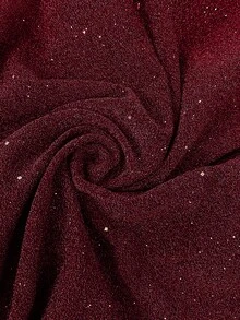 EMERY ROSE فستان قصير أنيق للنساء مزين بالدانتيل والرقعة للارتداء اليومي - عنابي اللون - مشاهدة 10