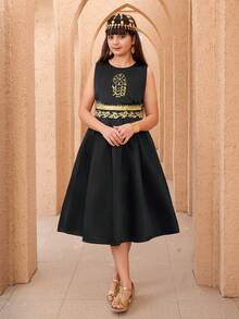 Sparklyn رمضان
عباياتabaya
جلابياتjalabiya
جلابيه 
الملابس التقليدية العربية,Tween Girls Elegant Party Mesh Jacket & Dress Set, Kids Dresses For Girls Black, Modest Dress For Girls, Kids Black Abaya, Kids Arabic Dress - Black - View 6