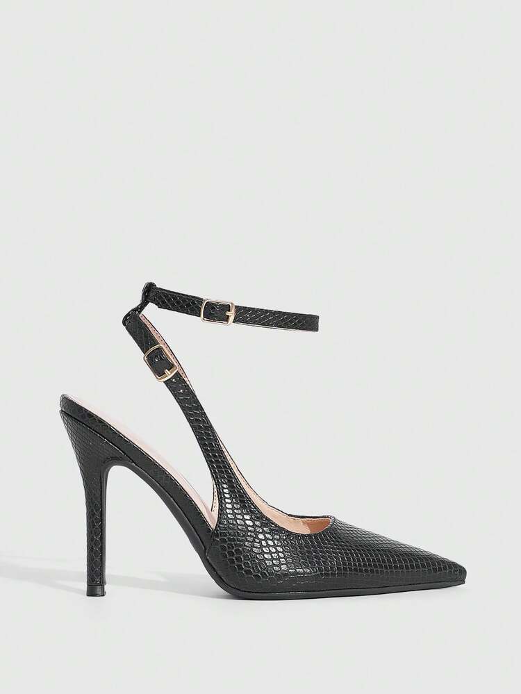 CUCCOO SZL Women's Pointed Toe Glossy Patent Leather Minimalist Stiletto High Heels Valentine's Day