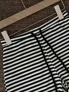 Resyla 2pcs Drawstring Striped Slimming Casual Shorts Set - Multicolor - View 4