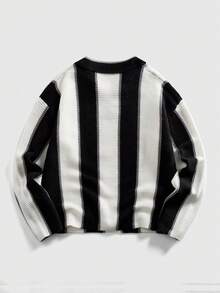 ROMWE MEN Prep 男士复古足球风翻领针织衫，街头潮流风格 - 灰色 - 查看 2