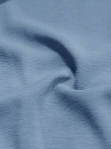 Solivie Áo kiểu peplum thanh lịch dành cho nữ, kiểu dáng đơn giản, màu trơn, cổ vuông bất đối xứng, xếp ly ở eo, thích hợp cho công sở, mùa xuân/thu. - Màu xanh nhạt - Xem 7