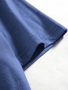 Chillumni 字母印花男士圆领休闲短袖T恤 - 紫色 - 查看 3