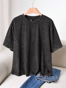 CosyJoli Hollow Back Bowknot Knitted T-Shirt - Black - View 2