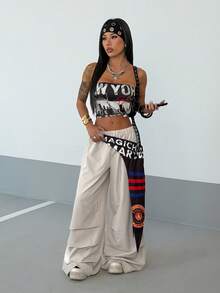 StreetHx Women's Fashionable Waist Design Casual Pants - Multicolor - View 4