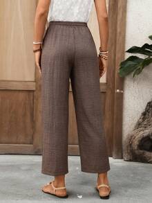 EMERY ROSE Quần nữ màu trơn, túi chéo, kiểu dáng thường ngày. - Cà phê nâu - Xem 2