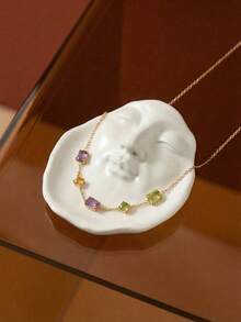 Joivida 1件创意人脸首饰碟蜡烛托盘树脂家居装饰摆件道具，可用于展示戒指、耳环、硬币