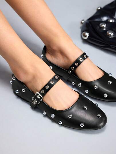 CUCCOO GRLICON Mocasines casuales de moda para mujer con diseño de hebilla de ojo de pollo