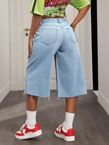 BamGleam Women's Casual Embroidered Denim Jeans - Light Wash - View 2