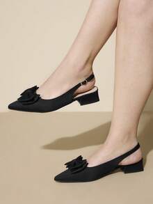 CUCCOO CURVES Women's Pointed Toe Buckle Design Everyday Versatile Fashion High Heels Valentine's Day