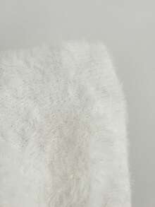 Elamini Women's Pink Bow Knit Casual Fashionable Versatile Commuter Summer Pullover Sweater - White - View 4