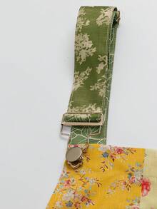 Sunspun Quần ống rộng họa tiết hoa nhí chắp vá cổ điển, kiểu dáng thanh lịch thường ngày, đầm yếm rộng rãi thoải mái, đa năng, thiết kế độc đáo dành cho nữ, thích hợp cho mùa xuân/hè. - Nhiều màu - Xem 5