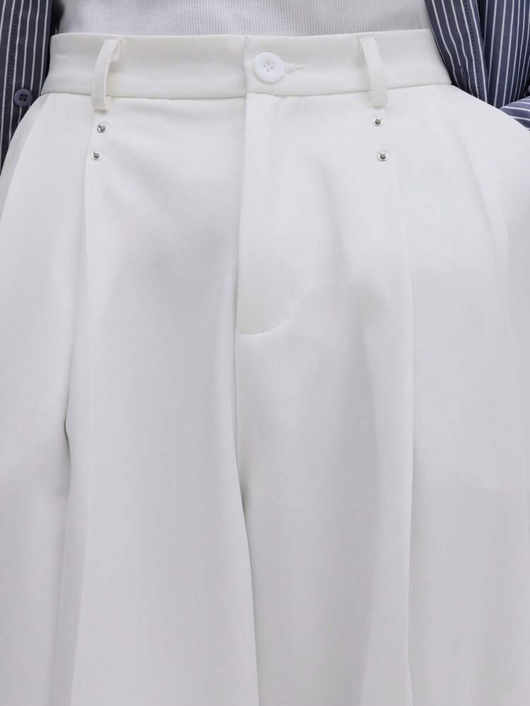 Pantalon de costume à jambes larges avec poches latérales
