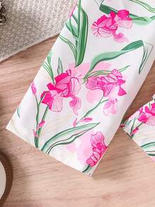 Elladie kids Bộ đồ 2 món cho bé gái gồm áo tay bồng và quần ống đứng in họa tiết, thích hợp cho kỳ nghỉ, dã ngoại và mặc thường ngày. Bộ đồ hoa mùa hè, set đồ hai mảnh cho bé gái, quần áo mùa hè, set đồ nhiệt đới cho bé gái, set quần và áo ống loe, set đồ phối hợp nhiệt đới cho bé gái. - Hồng - Xem 6