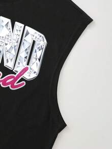 ROMWE MEN Men's Street Fashion Casual Lip Print Tank Top - Black - View 5