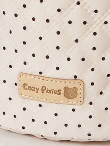 Cozy Pixies 波点爱心图案多尺寸收纳篮，适合存放玩具/婴儿房用品 - 米色 - 查看 8