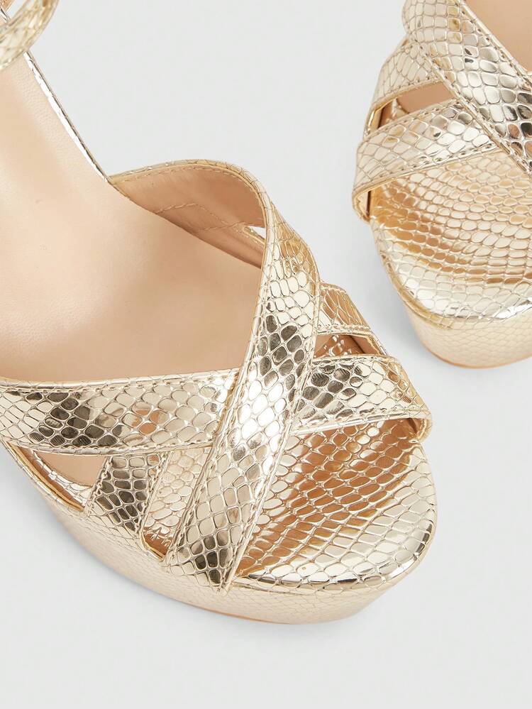 CUCCOO LuxiPop Sandales femme d'été à talon haut, semelle épaisse et design à boucle