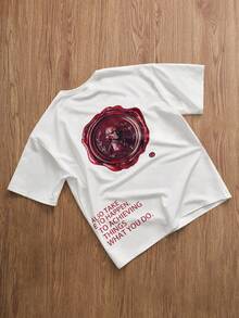 TOKVUE Herren einfaches T-Shirt, 3D Stempel Muster Design, Herren elastisches einfarbiges Streetstyle Sommer Sport T-Shirt, Herren Sportbekleidung, Herren Sommer T-Shirt - Weiss - Übersicht 2