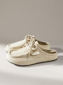 Solecia Women's Lace-Up Design Casual Slip-On Mules