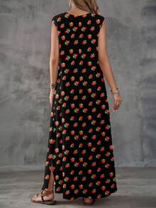 EMERY ROSE Women's Udan Rose Floral Print Dress, Suitable For Spring And Summer Turkish Dress Luxury Dress For Women Mediterranean Style Clothes Boho Maxi Dress Women - Multicolor - View 2