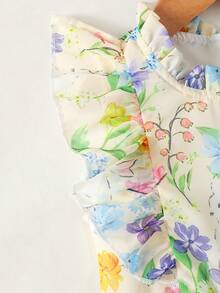 Souflis Souflis Đầm xuân cho bé gái, kiểu dáng dễ thương với họa tiết thỏ in kỹ thuật số, chất liệu chiffon, tay ngắn, eo xòe xếp ly, khóa kéo phía sau, phù hợp cho bé gái mặc hàng ngày, đi học, đi chơi, dự tiệc, một chiếc đầm công chúa ngọt ngào và duyên dáng. - Nhiều màu - Xem 6