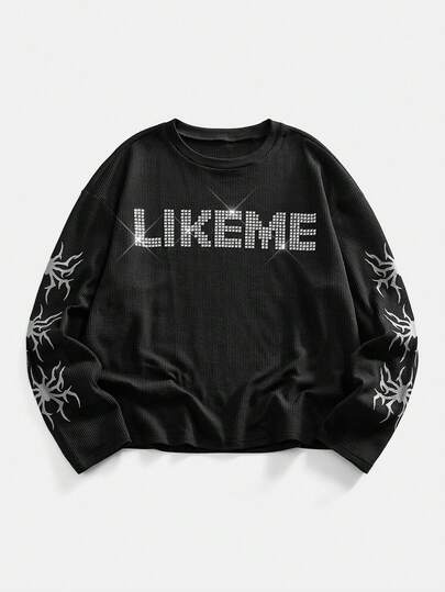 Street Life Men's Printed Crew Neck Casual Long Sleeve T-Shirt