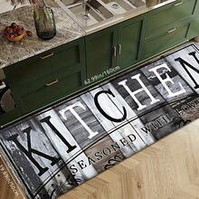 1 pieza Alfombra de cocina premium impresa/alfombra para estar de pie, absorbente, antideslizante, duradera y resistente a las manchas. Adecuada para entradas de baño, alfombras de cocina y comedor, decoración de alfombras para sala de estar y dormitorio - Gris Claro - Ver 3