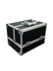 1 Makeup Storage Box, Portable Makeup Bag With Mirror, Professional Makeup Tools, Large Capacity Waterproof Multifunctional Travel Makeup Bag, Makeup Organizing Box - Multicolor - View 9
