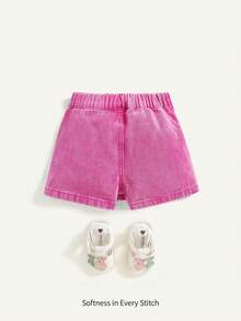Cozy Pixies Baby Girls' Spring And Summer Boho Casual High Waist Wrap Front Denim Skort,Girls Summer Break Outfits - Pink - View 2
