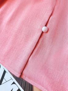 Lyxana Women's 2026 Spring/Summer New Elegant Luxurious Fashion Classic Pearl Decor Long Sleeve Thin Jacket Coat - Pink - View 5