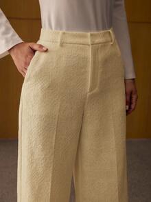 MOTF PREMIUM CONTRAST LACE STRAIGHT-LEG PANTS - Apricot - View 2