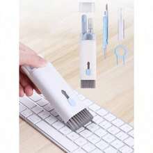 7合1蓝色键盘清洁套装，带可拆卸刷子和除尘掸 - 彩色 - 查看 1