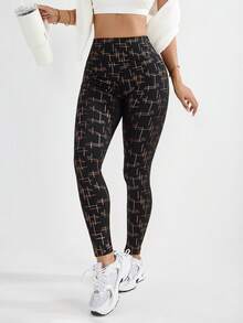 With My Calm Women's Full-Print High Waist Shapewear Sports Leggings - Multicolor - View 7