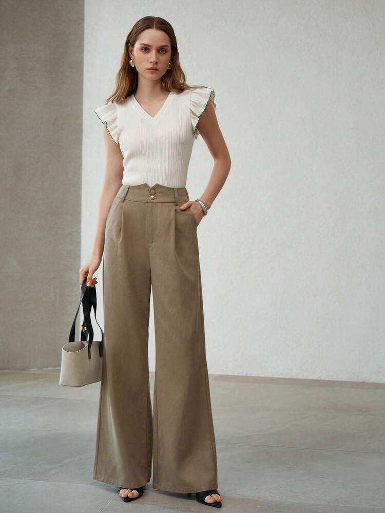 WOMEN'S CASUAL HIGH-WAISTED SLIMMING WIDE-LEG PANTS