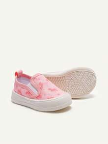 Cozy Pixies 1 Pair Of Girls Pink Sweet Dream Baby Sneakers Cute Unicorn Pattern Round Head Soft Sole Comfortable And Breathable Casual Classmates Suitable For Daily Sports Travel Vacation And School Wear