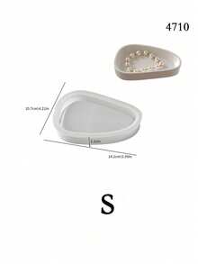 DIY Resin Aromatherapy Gypsum Cement Storage Plate, Round And Triangular Plate, Tray, Display Item, Silicone Mold,Back To School. - White - View 13
